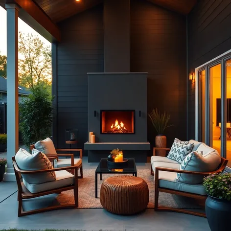 outside fireplace in a