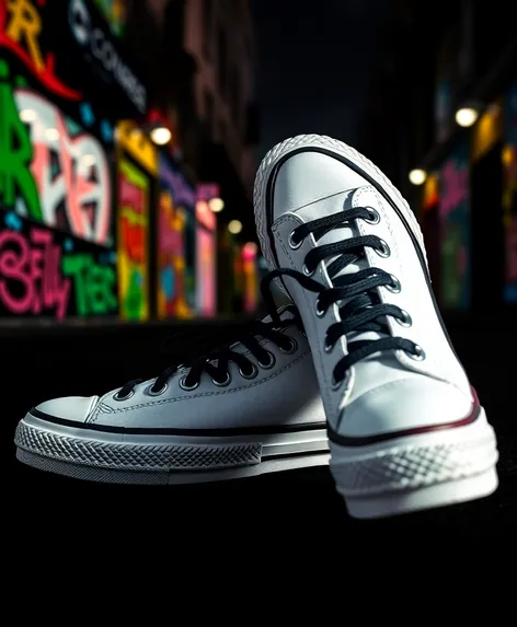 white converse with black