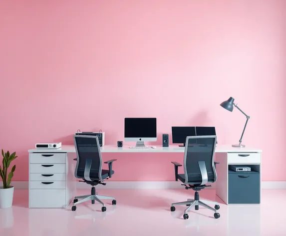 pink office background