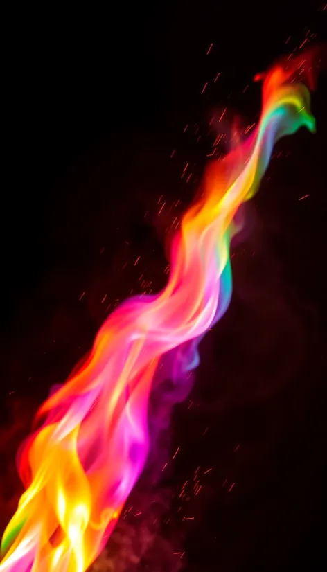 fire in rainbow