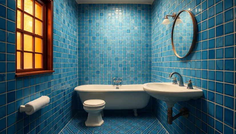 blue tile bathroom