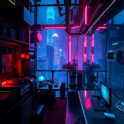 cyberpunk penthouse