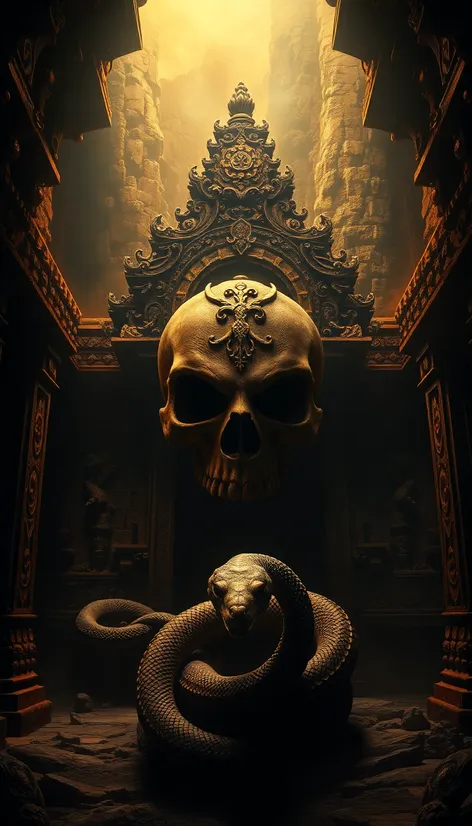 skull and snake