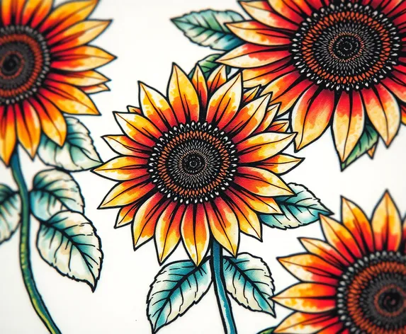 sunflower tattoo designs