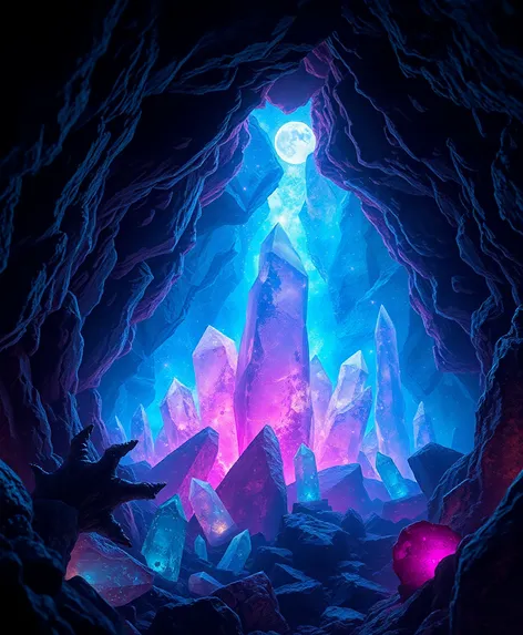 glowing crystal cave