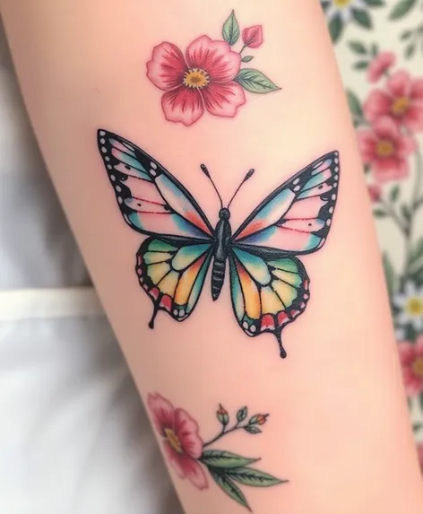 floral butterfly tattoo