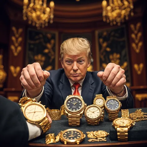 Trump selling gold watches.