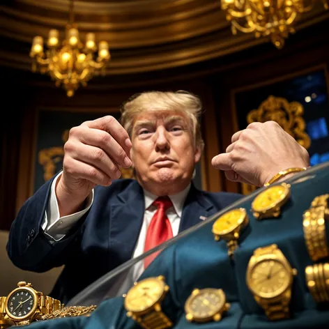 Trump selling gold watches.