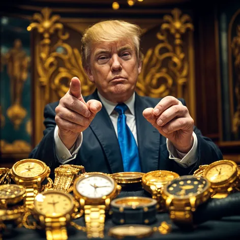 Trump selling gold watches.