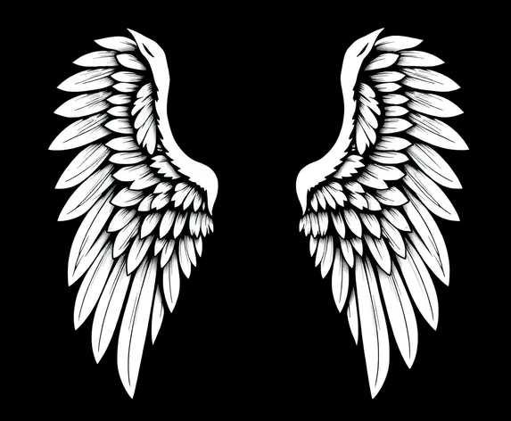 angel wings black and