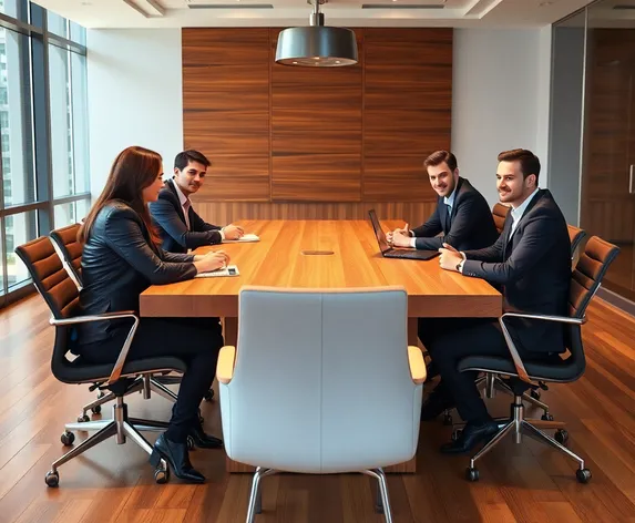 illustration sitting conference table