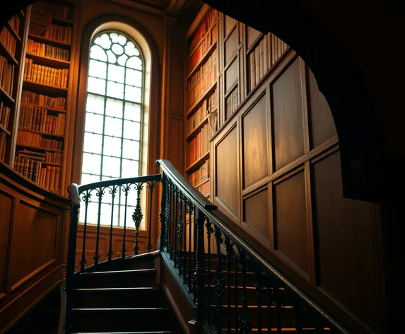 library stairs wrought iron