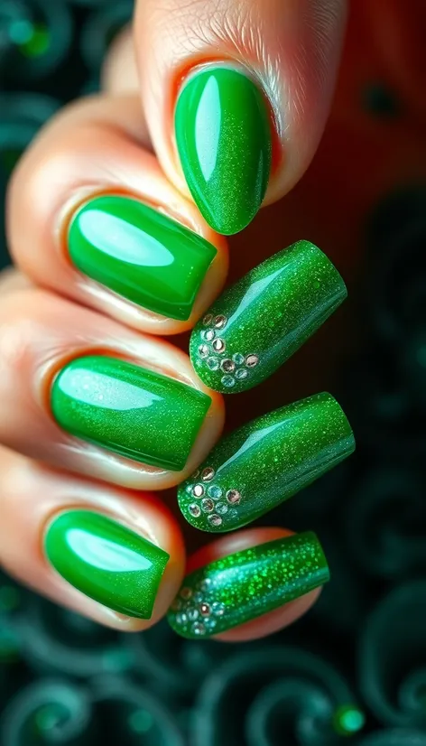 green nails design