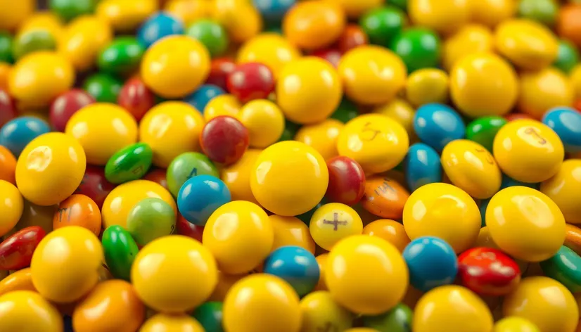 yellow m and m