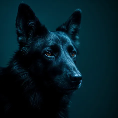 Black shepherd dog, cybernetic,