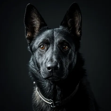 Black shepherd dog, cybernetic,