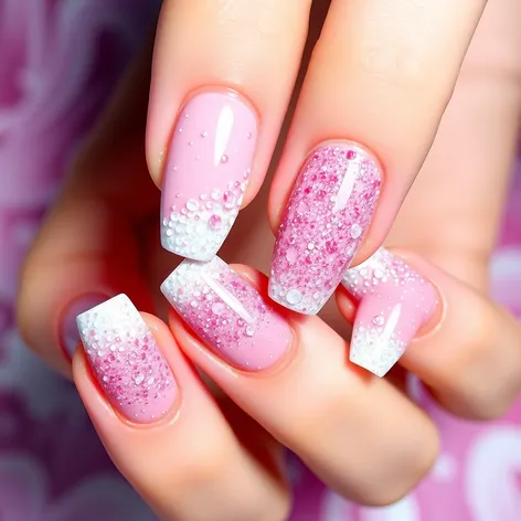 pink and white nail