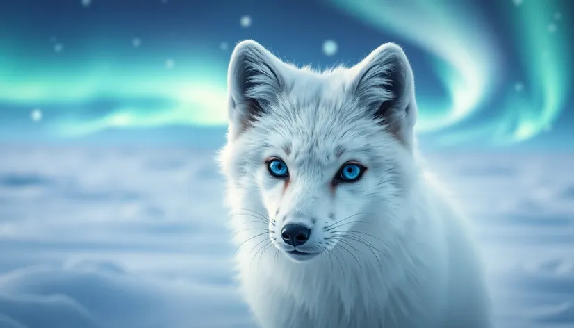 beautiful arctic fox blue