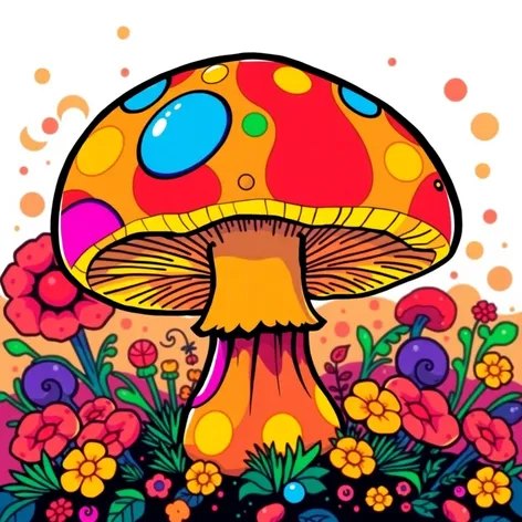 psychedelic mushroom cartoon