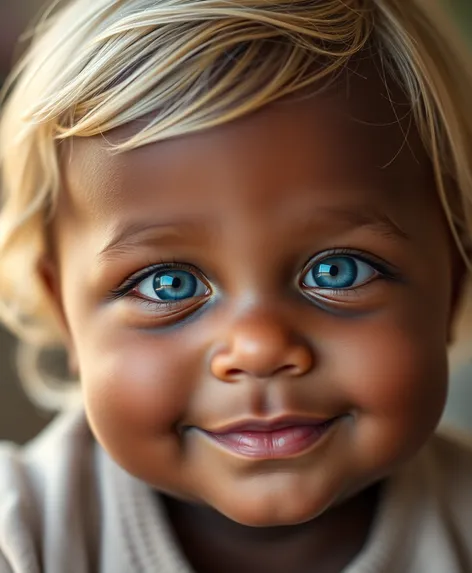 black baby with blue