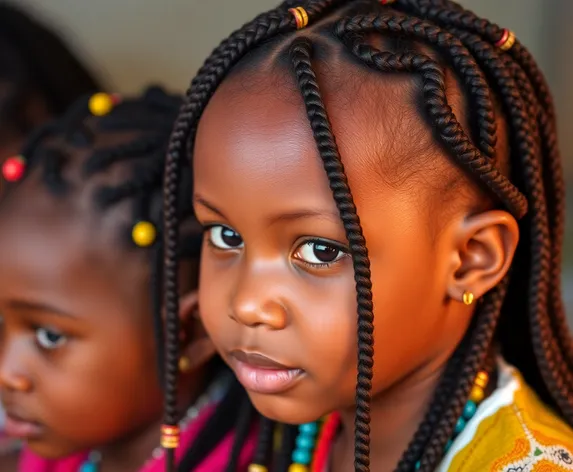 childrens braids with beads