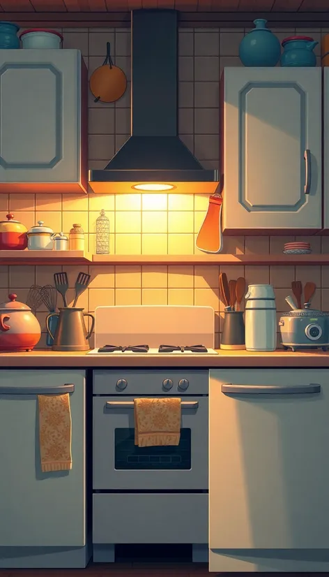 anime kitchen backgrounds