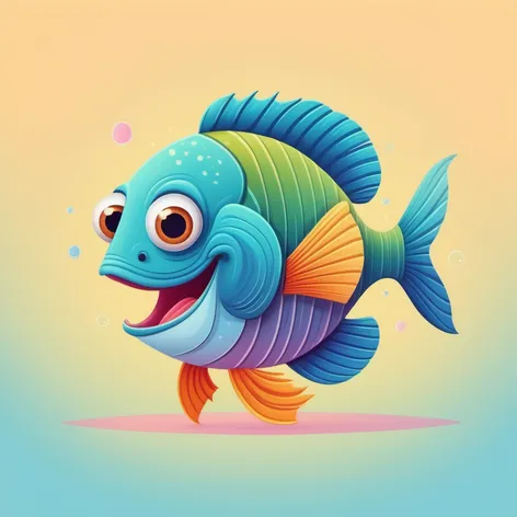 fish character on pastel