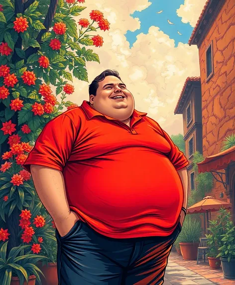 fat man in red