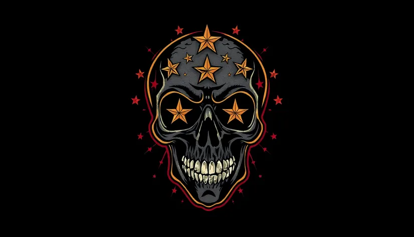 tattoo skull and stars