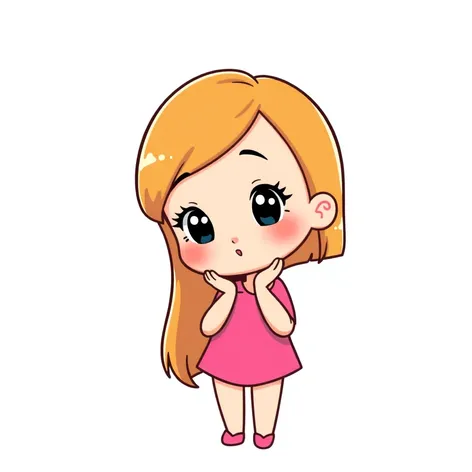 cartoon girl cute pose