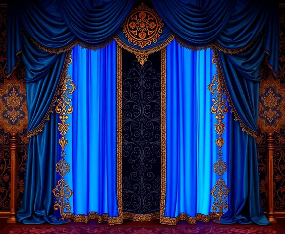 blue curtain