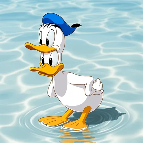 donald duck, completely naked,