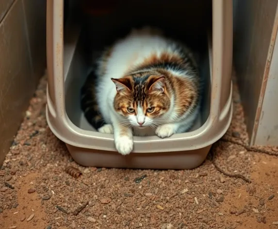 cat laying in litter