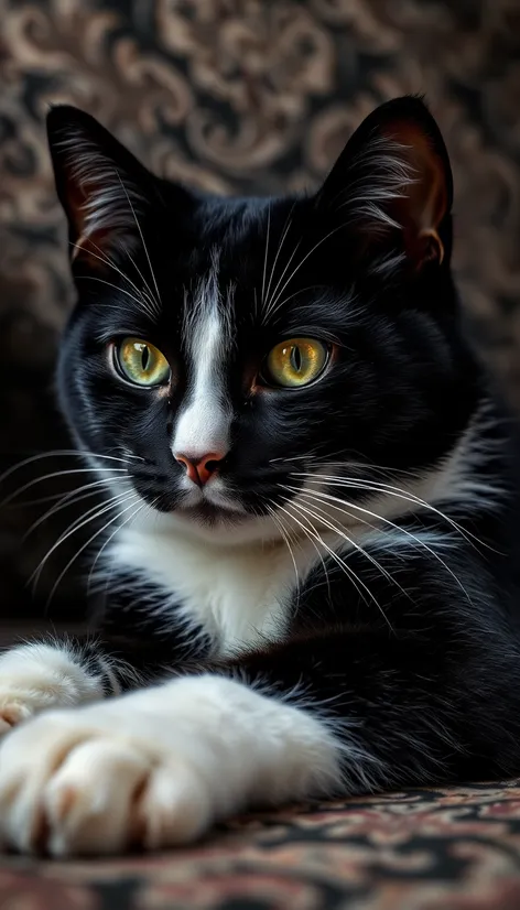 black and white cat