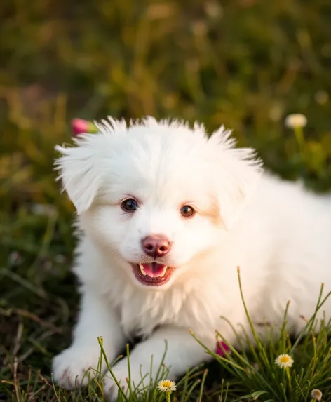 cute white puppy