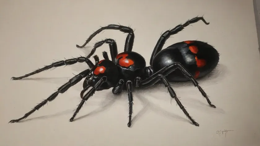 black widow spider drawing