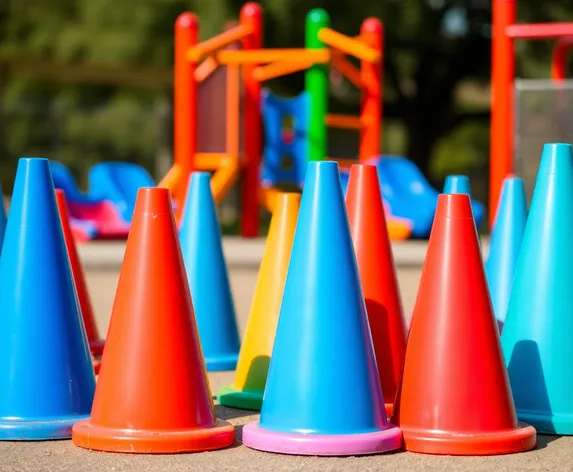 blue school cones