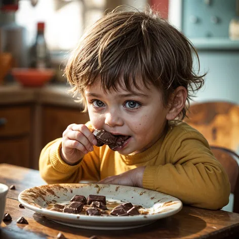 a child is eating