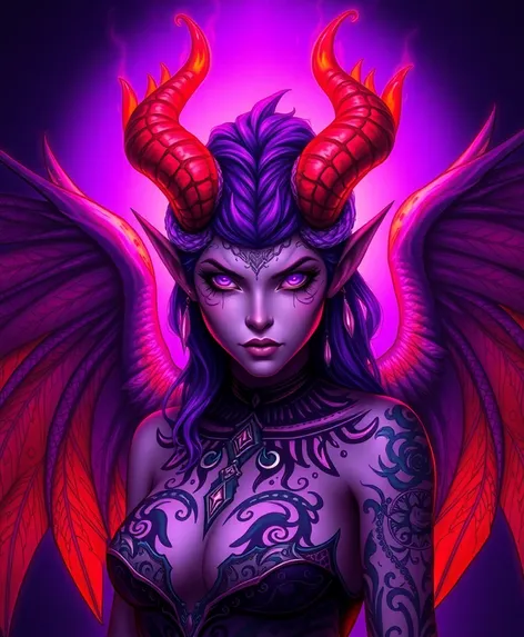 purple tiefling female