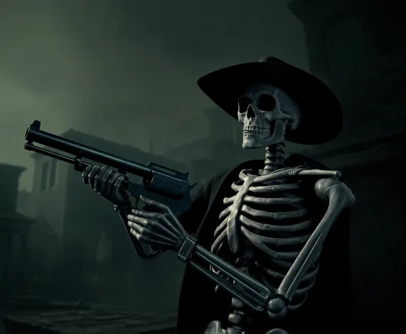 skeleton with a gun