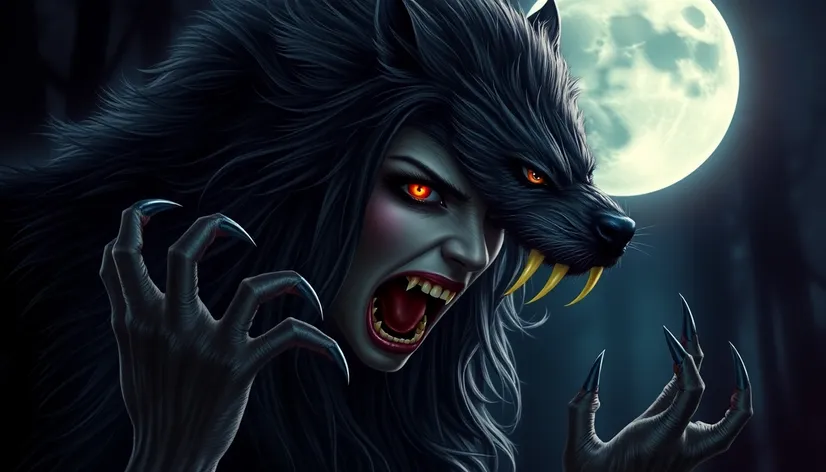 woman werewolf transformation