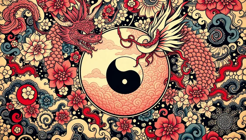 yin yang and dragon