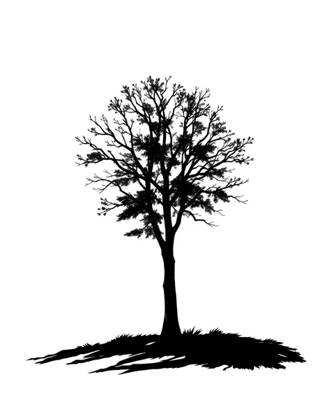 black and white tree