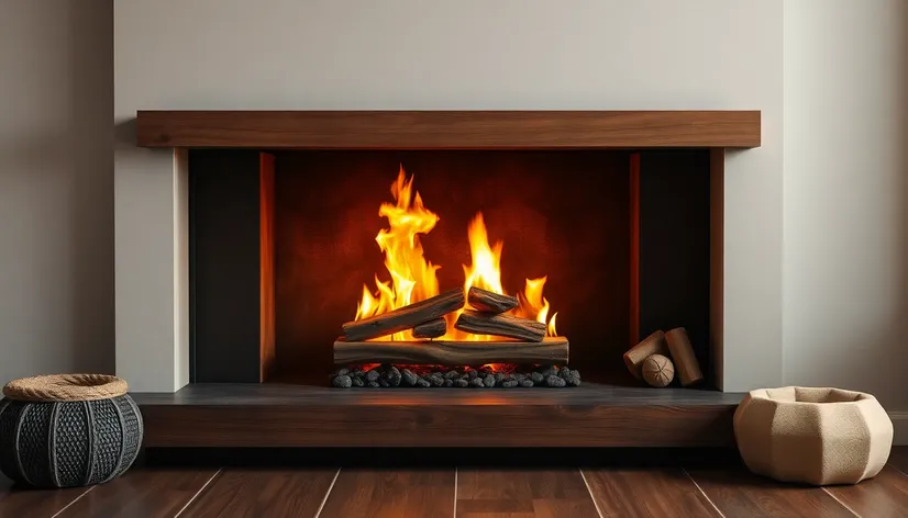 modern fireplace mantel