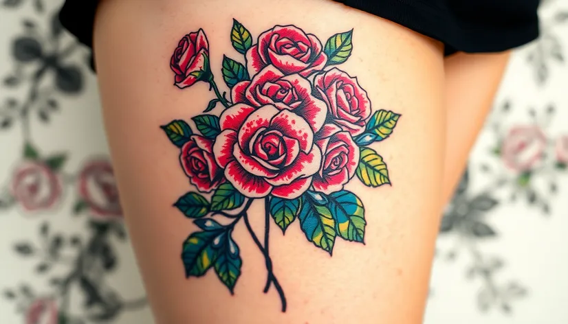 rose bush tattoo on