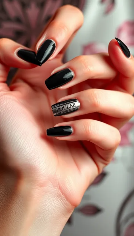 black and chrome nails