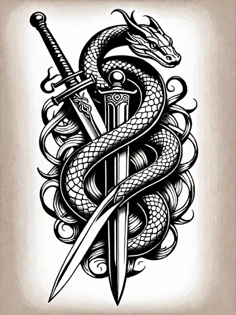 snake and sword tattoo