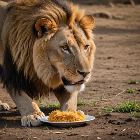 lion eating