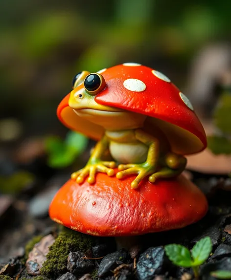 mushroom frog cute