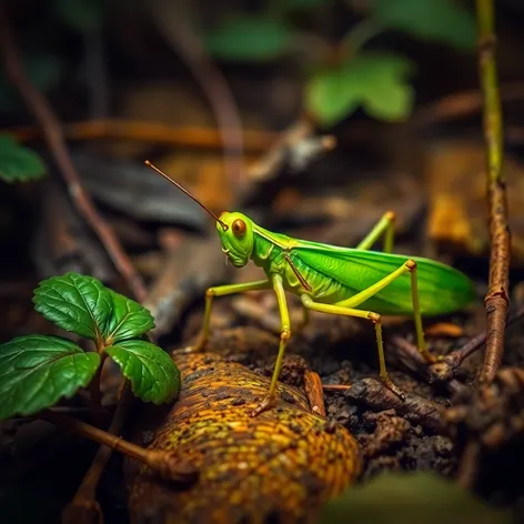 green grasshopper